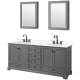 A thumbnail of the Wyndham Collection WCS202080D-QTZ-US3MED Dark Gray / Giotto Quartz Top / Matte Black Hardware
