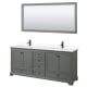 A thumbnail of the Wyndham Collection WCS202080D-VCA-M70 Dark Gray / White Cultured Marble Top / Matte Black Hardware