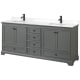 A thumbnail of the Wyndham Collection WCS202080D-QTZ-UNSMXX Dark Gray / White Quartz Top / Matte Black Hardware