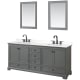 A thumbnail of the Wyndham Collection WCS202080D-QTZ-US3M24 Dark Gray / White Quartz Top / Matte Black Hardware