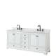 A thumbnail of the Wyndham Collection WCS202080DCMUNSMXX White / White Carrara Marble Top / Matte Black Hardware