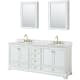 A thumbnail of the Wyndham Collection WCS202080DCMUNOMED White / White Carrara Marble Top / Brushed Gold Hardware