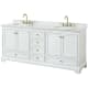 A thumbnail of the Wyndham Collection WCS202080DCMUNSMXX White / White Carrara Marble Top / Brushed Gold Hardware