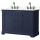 A thumbnail of the Wyndham Collection WCV232348D-QTZ-US3MXX Dark Blue / Giotto Quartz Top / Matte Black Hardware