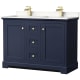 A thumbnail of the Wyndham Collection WCV232348D-VCA-MXX Dark Blue / Carrara Cultured Marble Top / Brushed Gold Hardware