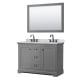 A thumbnail of the Wyndham Collection WCV232348DCMUNOM46 Dark Gray / White Carrara Marble Top / Matte Black Hardware