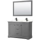 A thumbnail of the Wyndham Collection WCV232348D-QTZ-UNSM46 Dark Gray / White Quartz Top / Matte Black Hardware