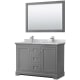 A thumbnail of the Wyndham Collection WCV232348DCMUNSM46 Dark Gray / White Carrara Marble Top / Polished Chrome Hardware