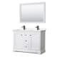 A thumbnail of the Wyndham Collection WCV232348D-VCA-M46 White / Carrara Cultured Marble Top / Matte Black Hardware
