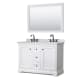 A thumbnail of the Wyndham Collection WCV232348DCMUNOM46 White / White Carrara Marble Top / Matte Black Hardware