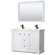 A thumbnail of the Wyndham Collection WCV232348D-QTZ-UNSM46 White / White Quartz Top / Matte Black Hardware