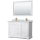 A thumbnail of the Wyndham Collection WCV232348DCMUNSM46 White / White Carrara Marble Top / Brushed Gold Hardware