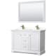 A thumbnail of the Wyndham Collection WCV232348D-QTZ-UNSM46 White / Giotto Quartz Top / Brushed Gold Hardware