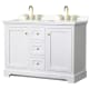 A thumbnail of the Wyndham Collection WCV232348D-QTZ-US3MXX White / Giotto Quartz Top / Brushed Gold Hardware