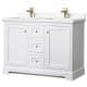 A thumbnail of the Wyndham Collection WCV232348D-VCA-MXX White / White Cultured Marble Top / Brushed Gold Hardware