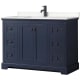A thumbnail of the Wyndham Collection WCV232348S-VCA-MXX Dark Blue / Carrara Cultured Marble Top / Matte Black Hardware