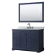 A thumbnail of the Wyndham Collection WCV232348SCMUNOM46 Dark Blue / White Carrara Marble Top / Matte Black Hardware