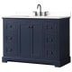 A thumbnail of the Wyndham Collection WCV232348S-QTZ-US3MXX Dark Blue / White Quartz Top / Matte Black Hardware