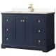 A thumbnail of the Wyndham Collection WCV232348S-VCA-MXX Dark Blue / Carrara Cultured Marble Top / Brushed Gold Hardware