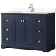 A thumbnail of the Wyndham Collection WCV232348S-VCA-MXX Dark Blue / White Cultured Marble Top / Brushed Gold Hardware