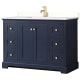 A thumbnail of the Wyndham Collection WCV232348S-QTZ-UNSMXX Dark Blue / White Quartz Top / Brushed Gold Hardware