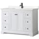 A thumbnail of the Wyndham Collection WCV232348S-VCA-MXX White / Carrara Cultured Marble Top / Matte Black Hardware