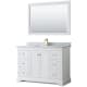 A thumbnail of the Wyndham Collection WCV232348SCMUNSM46 White / White Carrara Marble Top / Brushed Gold Hardware
