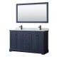 A thumbnail of the Wyndham Collection WCV232360DCMUNSM58 Dark Blue / White Carrara Marble Top / Matte Black Hardware