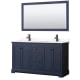 A thumbnail of the Wyndham Collection WCV232360D-QTZ-UNSM58 Dark Blue / White Quartz Top / Matte Black Hardware