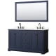 A thumbnail of the Wyndham Collection WCV232360D-QTZ-US3M58 Dark Blue / White Quartz Top / Matte Black Hardware