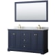 A thumbnail of the Wyndham Collection WCV232360DCMUNOM58 Dark Blue / White Carrara Marble Top / Brushed Gold Hardware