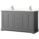 A thumbnail of the Wyndham Collection WCV232360D-QTZ-UNSMXX Dark Gray / White Quartz Top / Polished Chrome Hardware