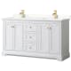 A thumbnail of the Wyndham Collection WCV232360D-QTZ-UNSMXX White / Giotto Quartz Top / Brushed Gold Hardware