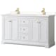 A thumbnail of the Wyndham Collection WCV232360D-QTZ-UNSMXX White / White Quartz Top / Brushed Gold Hardware