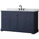 A thumbnail of the Wyndham Collection WCV232360SCMUNOMXX Dark Blue / White Carrara Marble Top / Matte Black Hardware