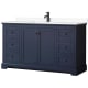 A thumbnail of the Wyndham Collection WCV232360S-VCA-MXX Dark Blue / White Cultured Marble Top / Matte Black Hardware