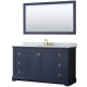 A thumbnail of the Wyndham Collection WCV232360SCMUNOM58 Dark Blue / White Carrara Marble Top / Brushed Gold Hardware
