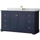A thumbnail of the Wyndham Collection WCV232360SCMUNSMXX Dark Blue / White Carrara Marble Top / Brushed Gold Hardware