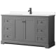 A thumbnail of the Wyndham Collection WCV232360S-VCA-MXX Dark Gray / White Cultured Marble Top / Matte Black Hardware