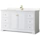A thumbnail of the Wyndham Collection WCV232360S-VCA-MXX White / Carrara Cultured Marble Top / Brushed Gold Hardware