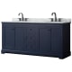 A thumbnail of the Wyndham Collection WCV232372DCMUNOMXX Dark Blue / White Carrara Marble Top / Matte Black Hardware