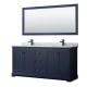 A thumbnail of the Wyndham Collection WCV232372DCMUNSM70 Dark Blue / White Carrara Marble Top / Matte Black Hardware