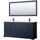 A thumbnail of the Wyndham Collection WCV232372D-QTZ-UNSM70 Dark Blue / Giotto Quartz Top / Matte Black Hardware