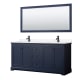 A thumbnail of the Wyndham Collection WCV232372D-VCA-M70 Dark Blue / White Cultured Marble Top / Matte Black Hardware
