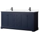 A thumbnail of the Wyndham Collection WCV232372D-VCA-MXX Dark Blue / White Cultured Marble Top / Matte Black Hardware