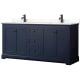 A thumbnail of the Wyndham Collection WCV232372D-QTZ-UNSMXX Dark Blue / White Quartz Top / Matte Black Hardware