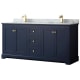 A thumbnail of the Wyndham Collection WCV232372DCMUNSMXX Dark Blue / White Carrara Marble Top / Brushed Gold Hardware