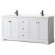 A thumbnail of the Wyndham Collection WCV232372D-QTZ-UNSMXX White / White Quartz Top / Matte Black Hardware