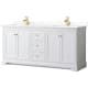 A thumbnail of the Wyndham Collection WCV232372D-QTZ-UNSMXX White / Giotto Quartz Top / Brushed Gold Hardware