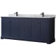 A thumbnail of the Wyndham Collection WCV232380DCMUNSMXX Dark Blue / White Carrara Marble Top / Matte Black Hardware